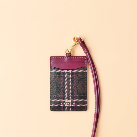 Coach Id Holder Plaid